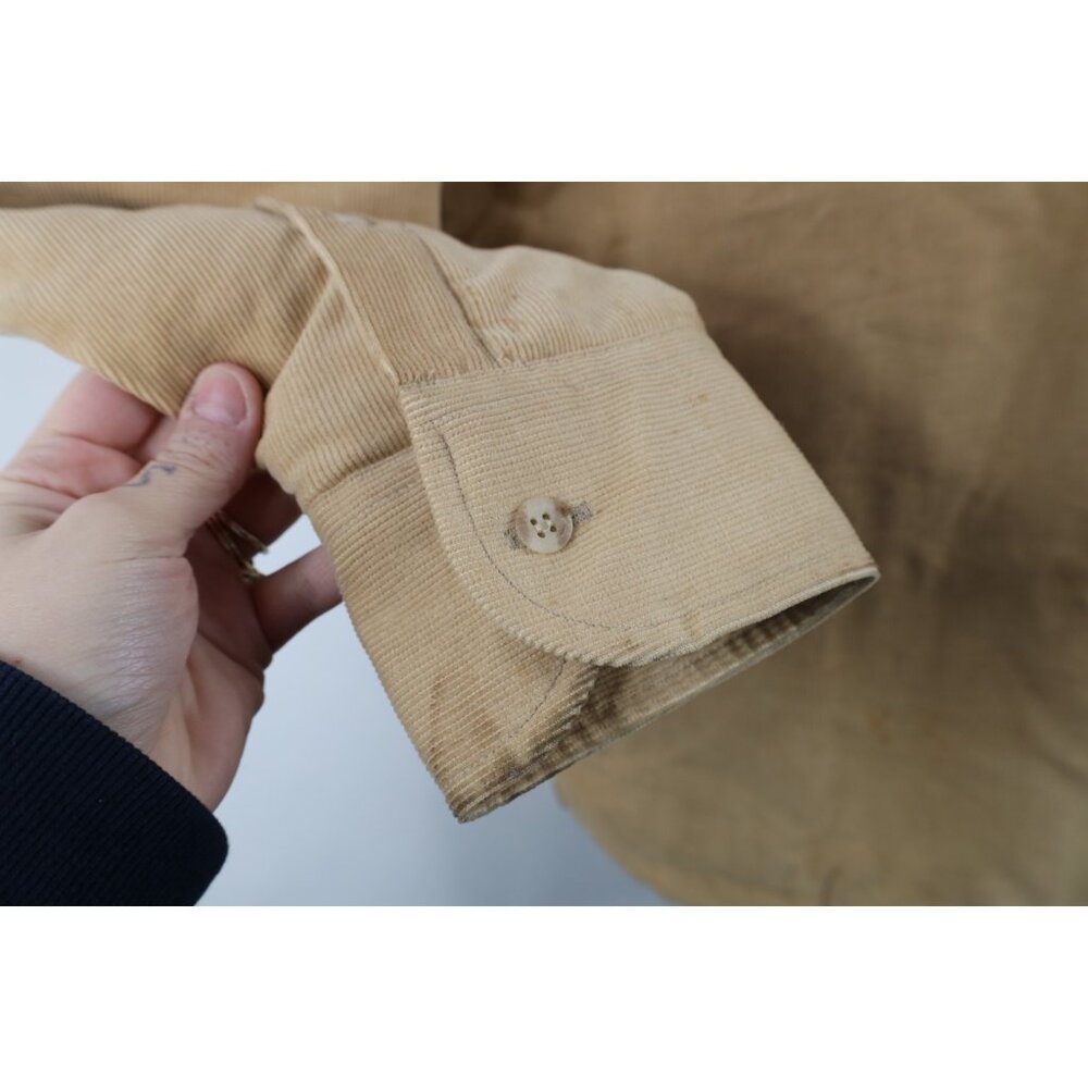 Vtg 70s Streetwear Mens Large Distressed Quilted Corduroy Shirt Jacket Jac Shirt - Picture 5 of 16